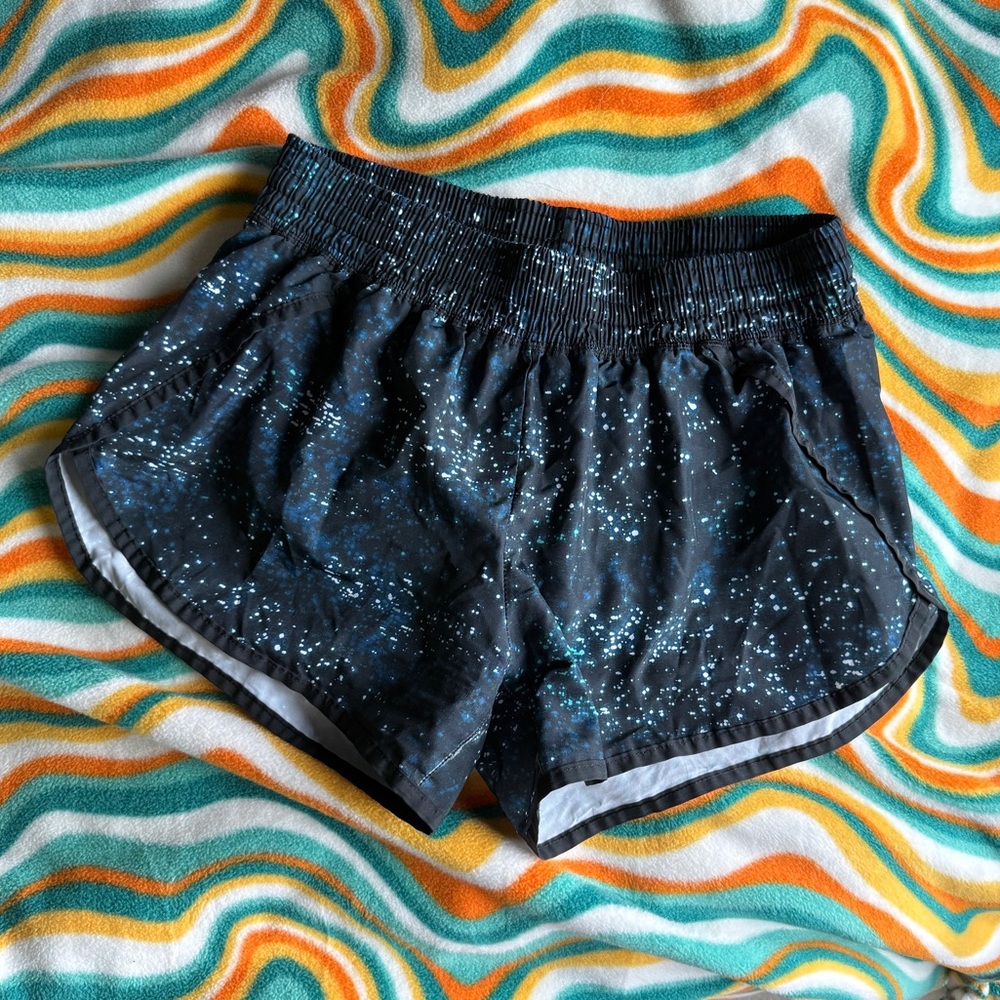 Champion Women's Black, Blue, and White Starry Athletic Shorts